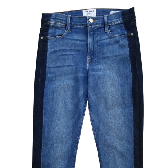 FRAME Women's Tux Stripe Le High‎ Skinny Crop Jeans Size 27 - Picture 3 of 13
